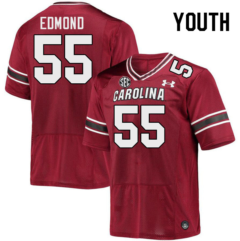 Youth #55 Gilber Edmond South Carolina Gamecocks College Football Jerseys Stitched-Garnet